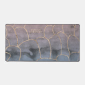 大理石モダン金ゴールドジェムストーンパープルホームオフィス デスクマット (正面)