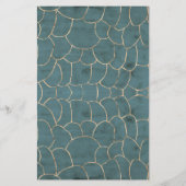 大理石モダン金ゴールド宝石ティール（緑がかった色）インテリアデザイナー 便箋 (裏面)