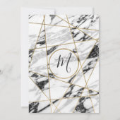 大理石モダン金ゴールド幾何学卒業パーティー 招待状 (裏面)