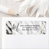 大理石モダン金ゴールド幾何学的アドレス ラベル (インサイチュ)