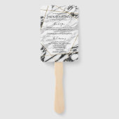 大理石モダン金ゴールド幾何学的結婚式 プログラム ハンドファン (裏面)