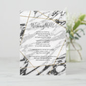 大理石モダン金ゴールド幾何学願い井戸 招待状 (スタンド正面)