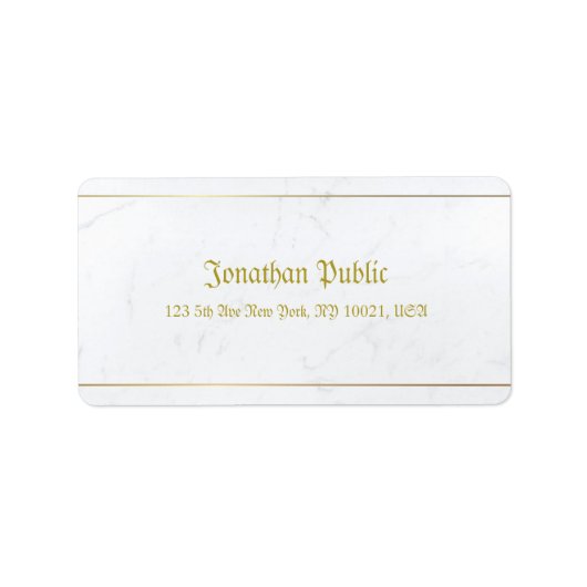 大理石モダン金ゴールド旧スタイル書道 ラベル (正面)