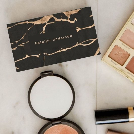 大理石モダン金箔ジェムストーンインテリアデザイナー 名刺