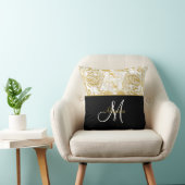 大理石モノグラム金ゴールドホワイトブラック クッション (椅子)