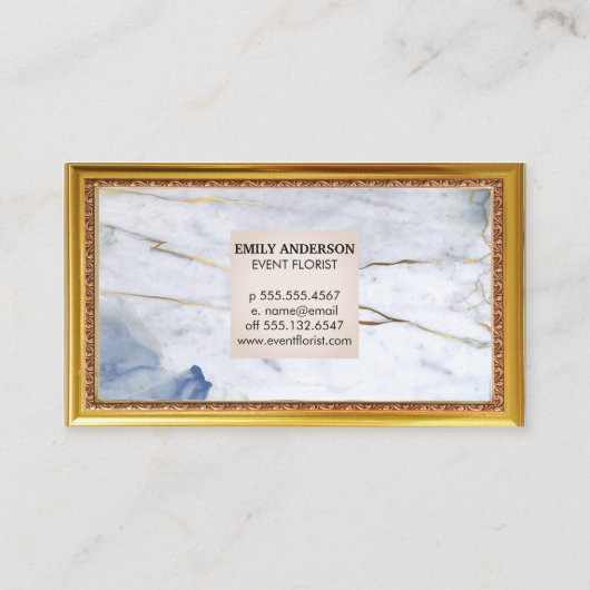 大理石モノグラム |アンティークフレーム名刺 名刺 (裏面)