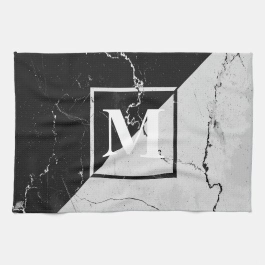 大理石モノグラム キッチンタオル (横)