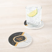 大理石モノグラム コースター (側面)