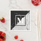 大理石モノグラム スタンダードカクテルナプキン (インサイチュ)