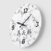 大理石モノグラム ラージ壁時計 (傾斜)