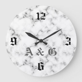 大理石モノグラム ラージ壁時計