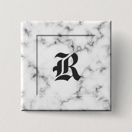 大理石モノグラム 缶バッジ (正面)