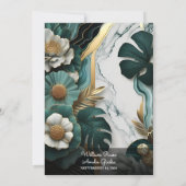 大理石モンスターエメラルドグリーンと金ゴールド結婚の追加 招待状 (裏面)