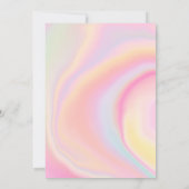 大理石ユニコーンレインボーパステルフォトシックハロー20 招待状 (裏面)