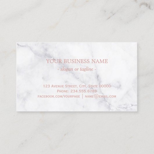 大理石ユニークバラ金ゴールド3Dリップメイクアップアーティスト 名刺 (裏面)