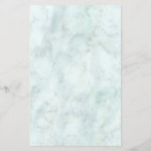 大理石ユーカリ緑エレガントなウェディングメニュー (裏面)