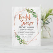 大理石ラインアートグリーンリーブライダルシャワー招待 招待状 (スタンド正面)