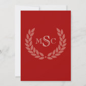 大理石リースモノグラムクラシック大学の卒業 招待状 (裏面)