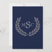 大理石リースモノグラムクラシック大学の卒業 招待状 (裏面)