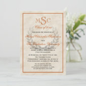 大理石リースモノグラムクラシック大学の卒業 招待状 (スタンド正面)