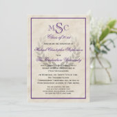 大理石リースモノグラムクラシック大学の卒業 招待状 (スタンド正面)