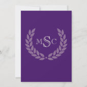 大理石リースモノグラムクラシック大学の卒業 招待状 (裏面)