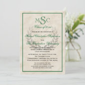 大理石リースモノグラムクラシック大学の卒業 招待状 (スタンド正面)