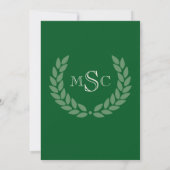 大理石リースモノグラムクラシック大学の卒業 招待状 (裏面)