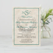 大理石リースモノグラムクラシック大学の卒業 招待状 (スタンド正面)
