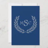 大理石リースモノグラムクラシック大学の卒業 招待状 (裏面)