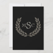 大理石リースモノグラムクラシック大学の卒業 招待状 (裏面)