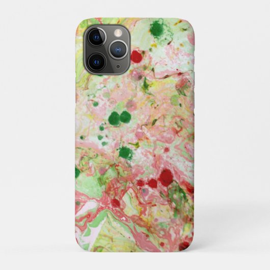 大理石ルックモダン抽象芸術ピンクレッドイエローグリーン Case-Mate iPhoneケース (裏)