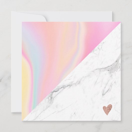 大理石レインボーブロック正方形ギフト証明書のロゴ (裏面)