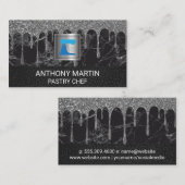 大理石レザー |ミキサー |グリッタードリップつや消し 名刺 (正面/裏面)