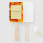 大理石レッド、オレンジ、金ゴールド、黄色の大理石 ハンドファン (正面&裏面)