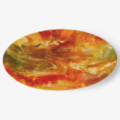 大理石レッド、金ゴールド、オレンジ、インクプリントプレート ペーパープレート (アングル)