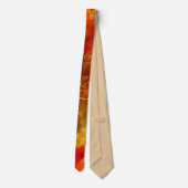大理石レッド、金ゴールド、オレンジ、インクプリントメンズタイ ネクタイ (裏面)