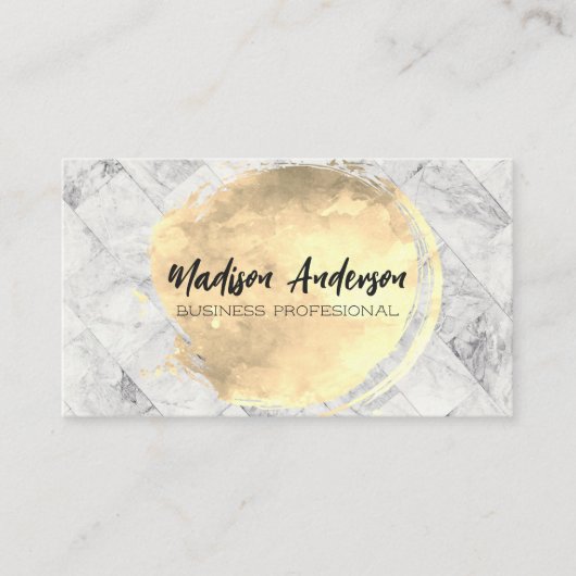 大理石レンガ |ブラシ金ゴールド 名刺 (正面)