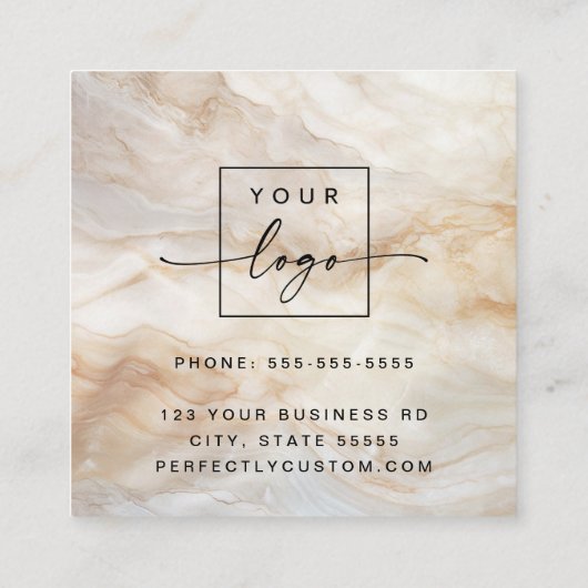 大理石ロエレガントゴカスタムスクエアアポイントメントカード 予約カード (裏面)