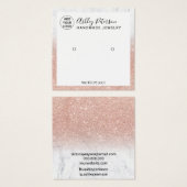 大理石ロゴバラ金ゴールドグリッタースタッドイヤリングディスプレイ (正面&裏面)