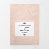 大理石ローズエレガントヴィンテージウェディングスイート 三つ折り招待状 (カバー)