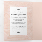 大理石ローズエレガントヴィンテージウェディングスイート 三つ折り招待状 (内部最初)