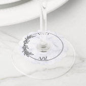 大理石ワイングラスラベルエレガント – およびパーソナライズされた ワイングラスタグ (クローズアップ)