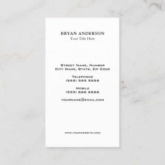 大理石ワインバーテンダーソムリエビジネスカード 名刺 (裏面)