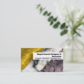 大理石三角金ゴールド白の天然石供給業者 名刺 (スタンド正面)