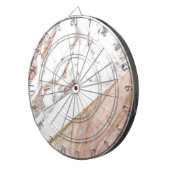 大理石上のばら色の金ゴールドホイル ダーツボード (正面右)