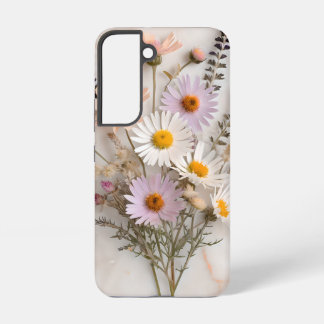 大理石上の春の野の花の花束 SAMSUNG GALAXY S22ケース