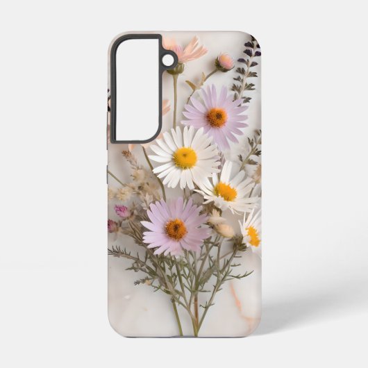 大理石上の春の野の花の花束 SAMSUNG GALAXYケース (裏面)