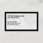 大理石不動産仲介業者ロゴ |ブラウンレザーテクスチャ 名刺 (裏面)