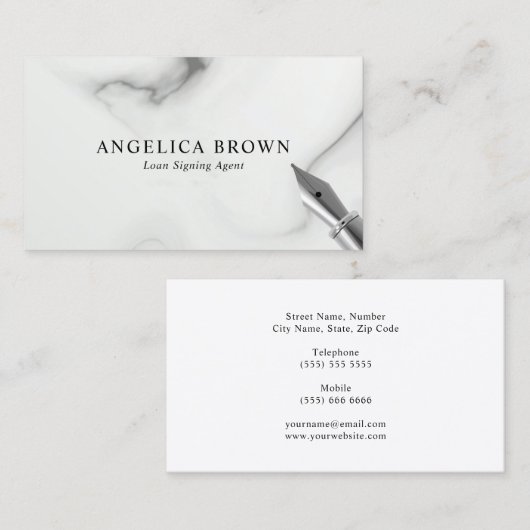 大理石公証公証融資署名エージェント名刺 名刺 (正面/裏面)